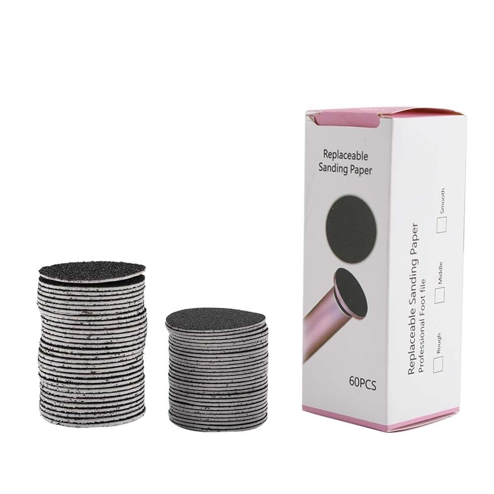 Extra Coarse 80 Grit for Electric Foot File Callus Remover Machine , 60Pcs Replacement Sandpaper Pad Disks Discs , Random Orbital Sanders