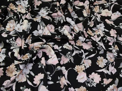 John Kaldor Hermione Tissu crêpe Noir Vendu au mètre, Tissus Noir