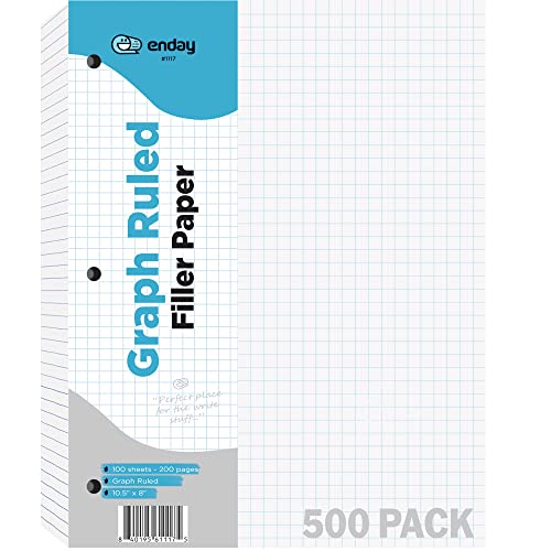 Papier graphique ligné quadrillé blanc Enday lot de 500 feuilles format lettre perforées