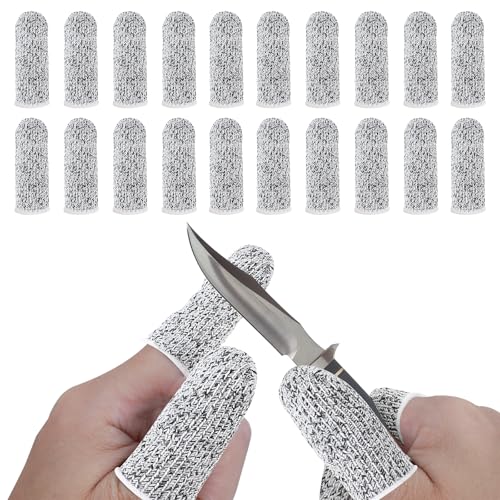 Molain 10 Stück 6.5cm Fingerbett, schnittfester Schutz wiederverwendbar Daumenschutz Rutschfeste Fingerschützer für Arbeit Küche Garten Skulptur