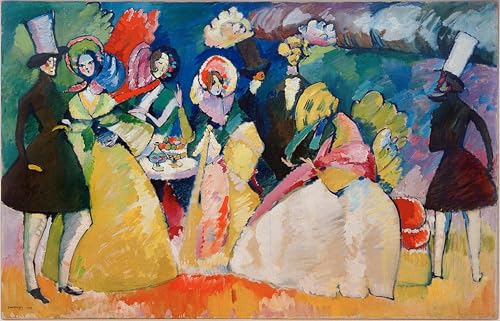 Peinture Kandinsky Société de la crinoline, art mural pour grand salon