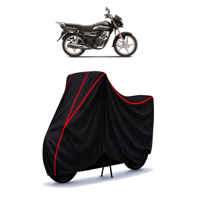 Image of CD 100 110 Water Resistant Bike Cover for All Motorcycles & Rain | Heavy Duty Taffeta Fabric | UV Protection, Dustproof, Scratchproof | All Weather Two Wheeler Body Cover with Elastic Bottom