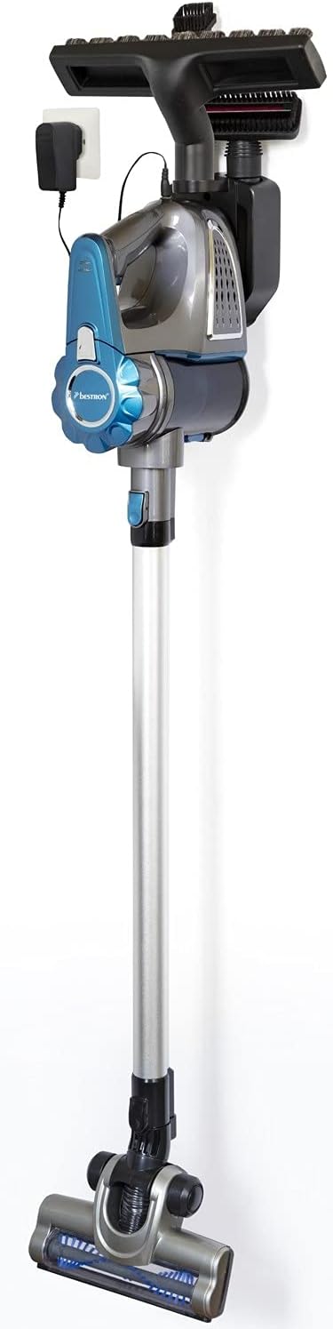 Bestron Cordless Handheld Vacuum Cleaner mounted on a wall charging station