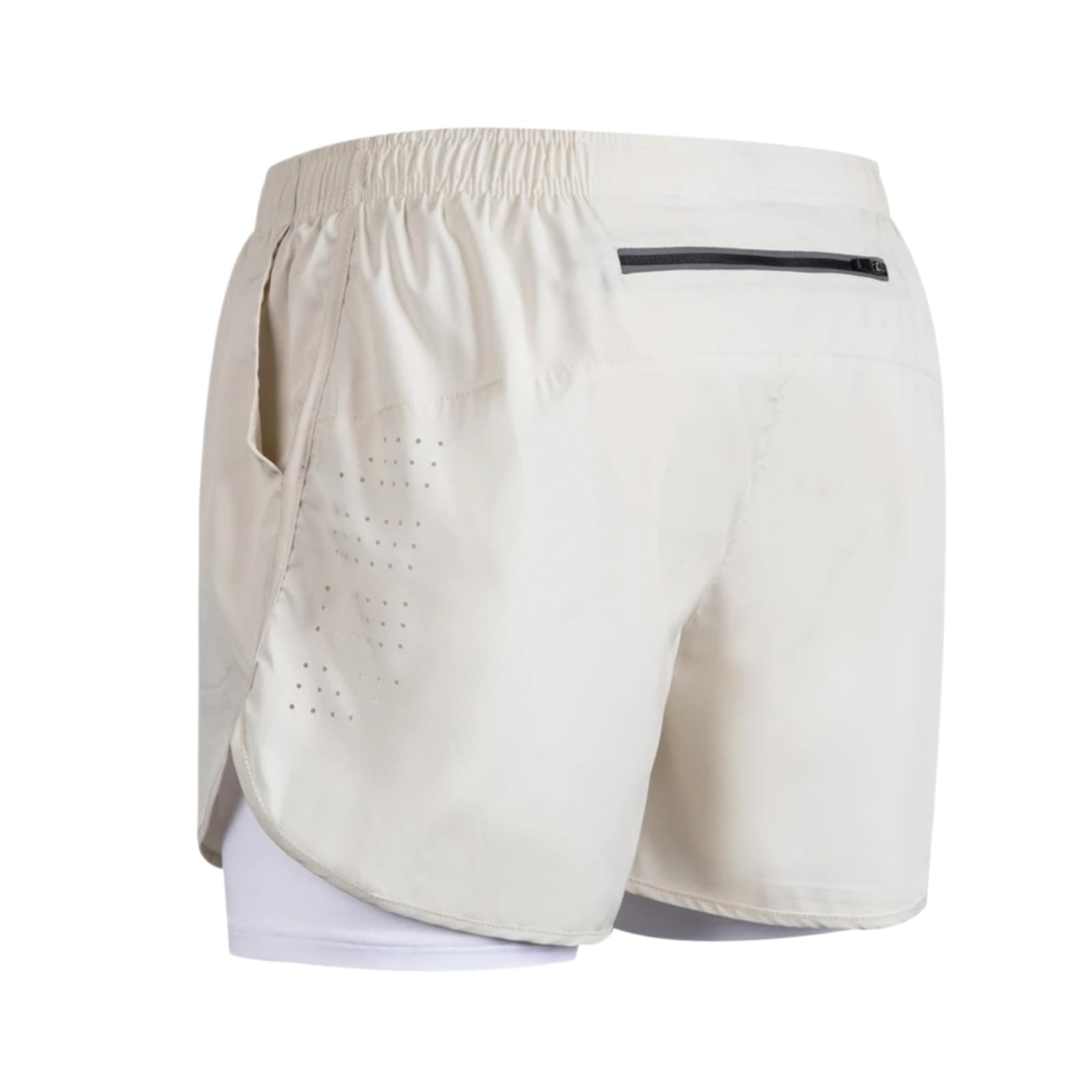 Short homme de course séchage rapide avec poches zippées réfléchissantes