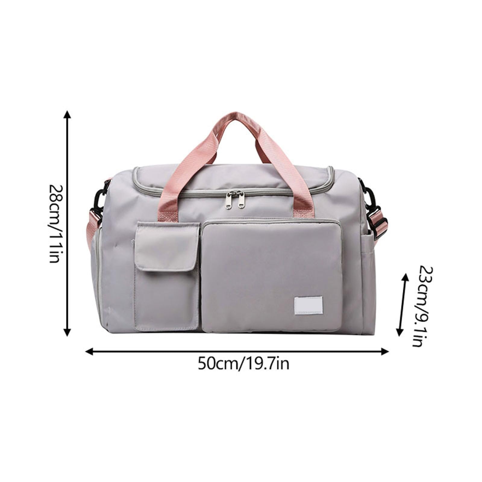 Borsa per ospedale da gravidanza, borsa da palestra e sport per donne e uomini, borsone con scomparto, borsa da viaggio per il weekend, borsa per soggiorni di una notte con maniglia per trolley, A-C