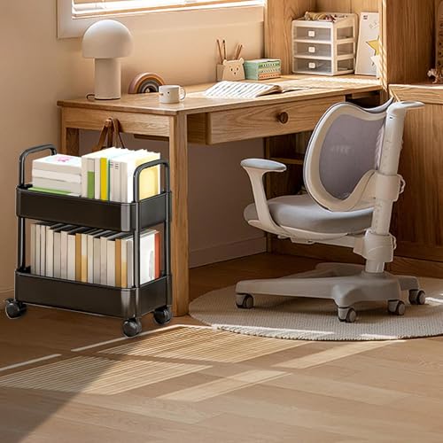 Chariot utilitaire à 2 étages et bibliothèque mobile fine - 3