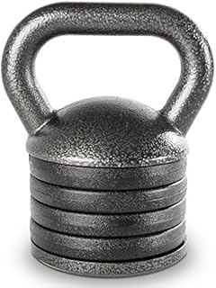 Apex Adjustable Heavy-Duty Exercise Kettlebell Weight Set Strength Training and Weightlifting Equipment for Home Gyms APKB-5009, Grey