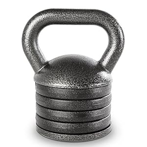 Apex 20 lb Adjustable Kettlebell Handle Loads to 50 lbs 1 Inch Plates Only