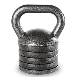 Apex Adjustable Heavy-Duty Exercise Kettlebell Weight Set Strength Training and Weightlifting Equipment for Home Gyms APKB-5009, Grey