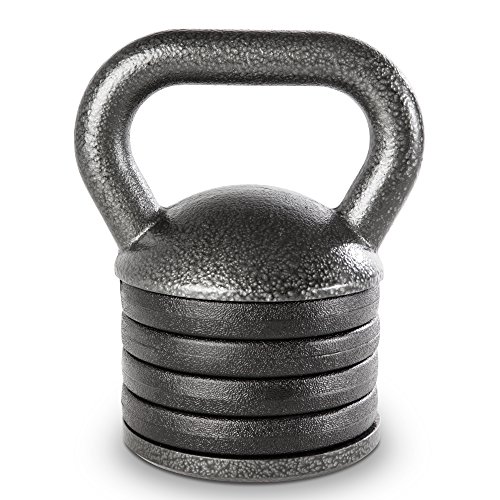 Apex Adjustable Heavy-Duty Kettlebell Weight for Strength Training and Weightlifting, Ideal Home Gym Equipment, Cast Iron, Grey APKB-5009