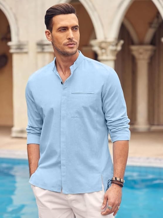 Image of Bellstone Men's Solid Cotton Shirt | Casual | Plain | Full Sleeve | Summer-Regular Fit| Men Stylish Shirt | Everyday Formal Wear |Soft Breathable Fabric | Everyday Smart Casual Wear