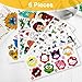 6 Sheets UV DTF Cup Wraps, Waterproof Tumbler Decal Stickers for Glass Cups, Cartoon Design, DIY Heat Transfer Vinyl Stickers for Cups (A)