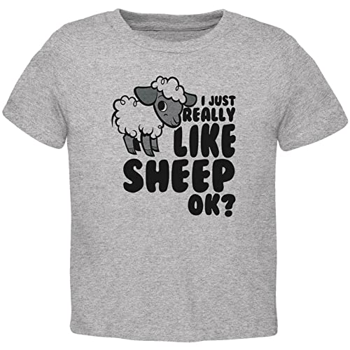 I Just Really Like Sheep Cute Toddler T Shirt Heather 2T