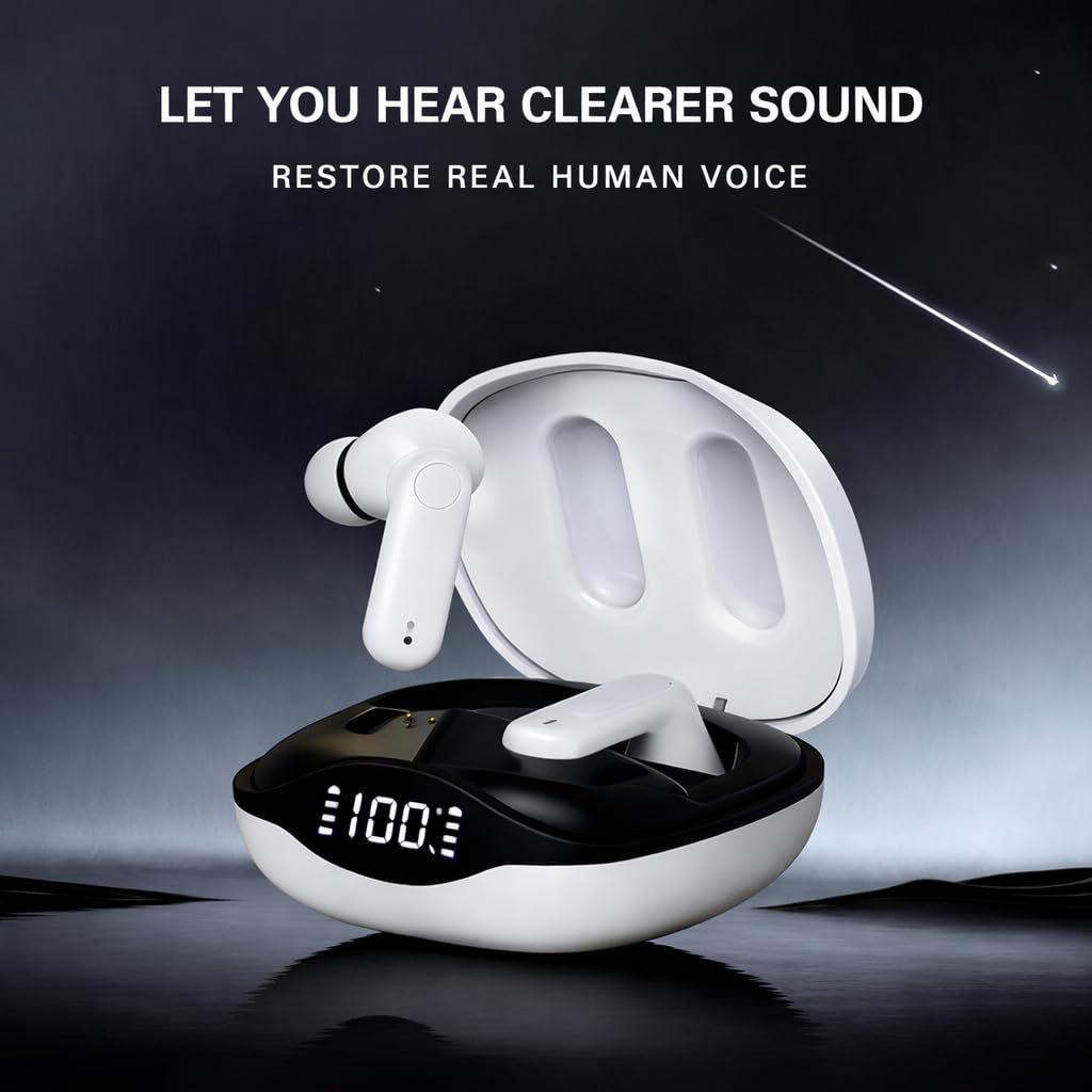 Hearing Aids for Seniors, Jusha F332 16-Channel Rechargeable OTC Hearing Aids with Bluetooth 5.0, Noise Reduction, 40H Battery Life with Charging Case, Wireless Hearing Amplifier for Mild to Moderate Hearing Loss