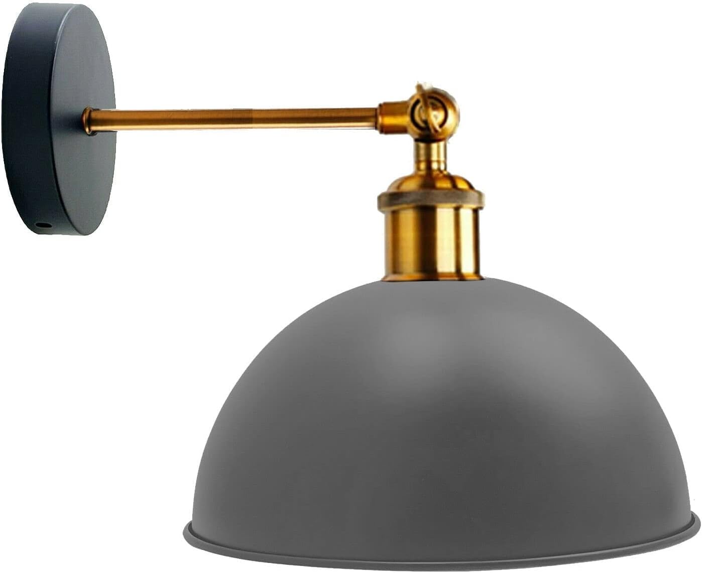 LEDSone Vintage Industrial Wall Light Retro Style Adjustable Wall Sconce with Blue Dome Shade and Brass Arm, 180° Swivel, Ideal for Indoor Decor Bedroom Living Room Cafe Bar (Grey)