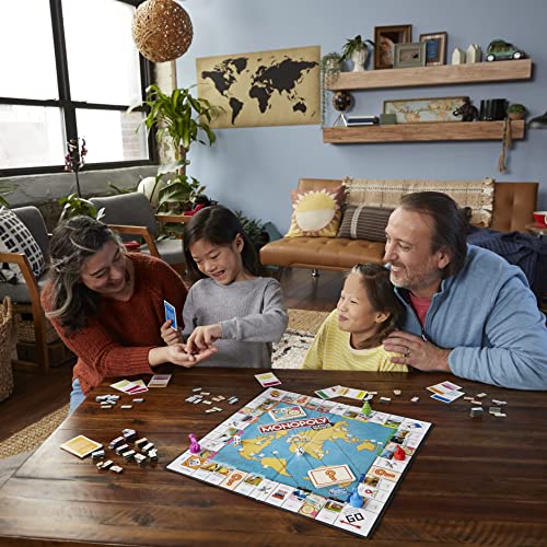 Monopoly en Voyage à Travers Le Monde, Jeu de société pour Les familles et Les Enfants à partir de 8 Ans, avec pions à Timbre et Tableau effaçable – Image 6