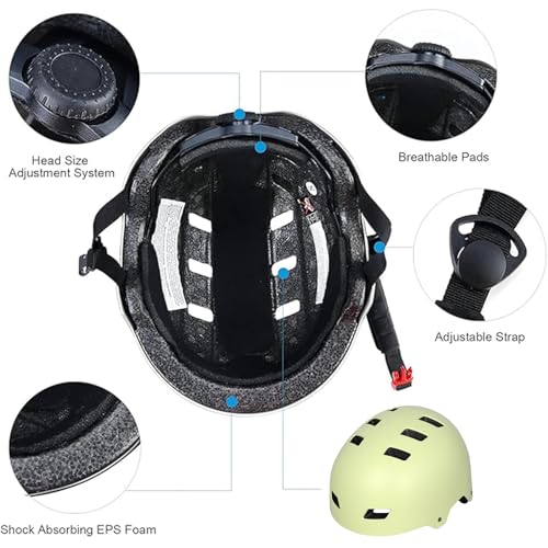 Image of Skateboard Bike Helmet,3 Sizes for Adults Youth Teen Kids Toddler