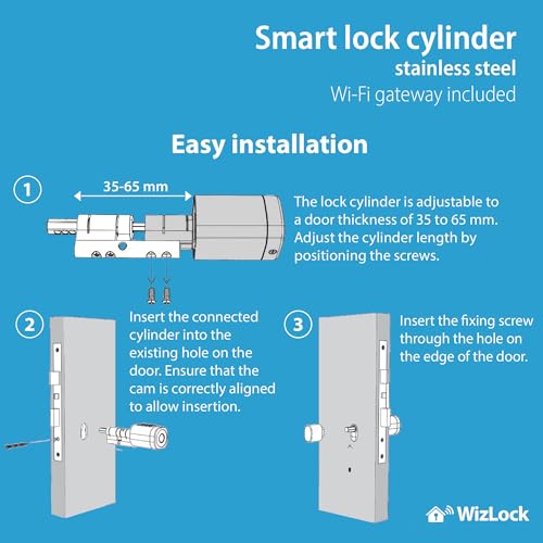 Tuya Bluetooth Smart Cylinder with Aluminium Alloy Internet Access via Bluetooth/Wi-Fi Gateway, Code, RFID (4), Fingerprint - Image 4