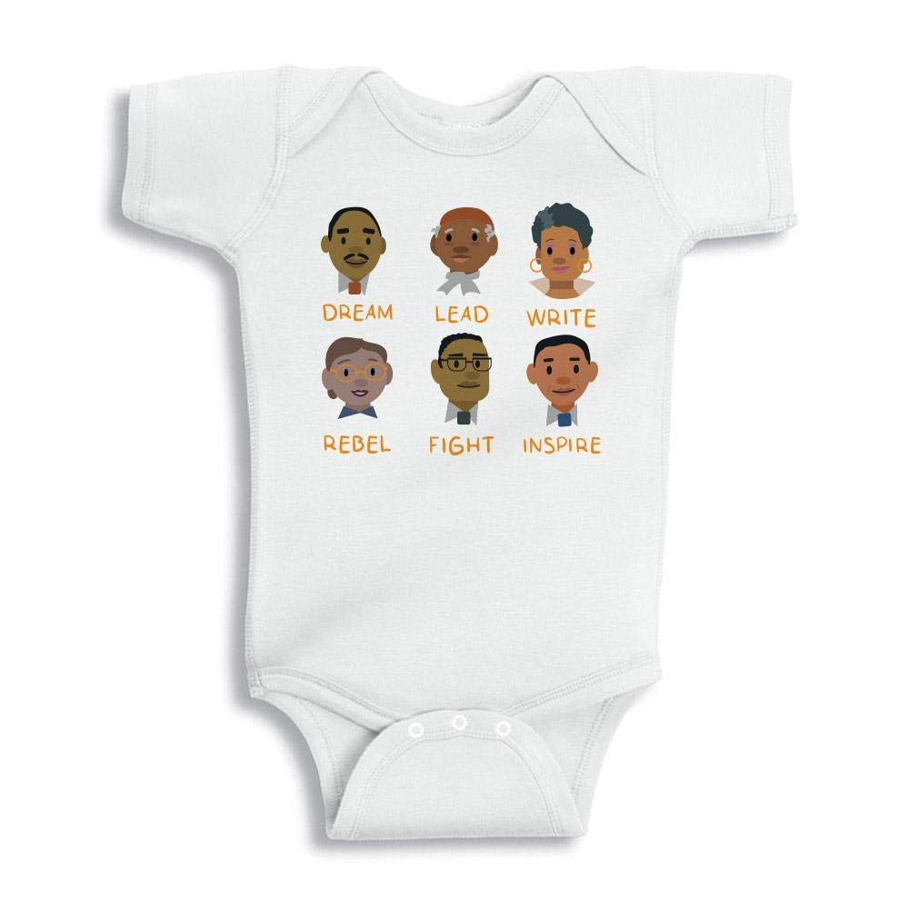 Black History Icons Baby Infant One Piece Bodysuit 12 Months White