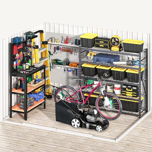 Image of DWVO 8x6FT Outdoor Storage Shelter, Roomy Steel Tool Shed with Secure Entrances & Air Circulation for Patio, Lawn, and Backyard, Ideal for Storing Garden Gear, Lawn Tools, and Bikes, White