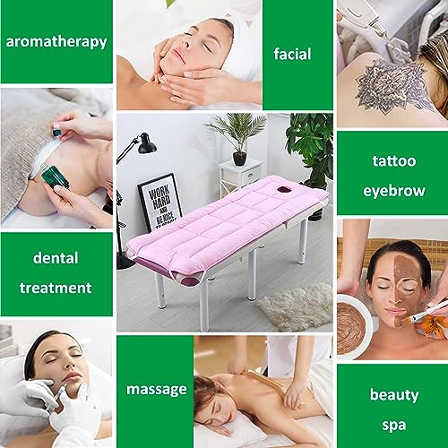 Lxjddld Lash Bed Cushion Cover,Non-Slip Spa Bed Padding,Massage Table Pad,Round Head Massage Table Mattress Topper With Breathing Holes,For Tattoo Table Beauty Salon Bed,Gray,R 60X180Cm - 5