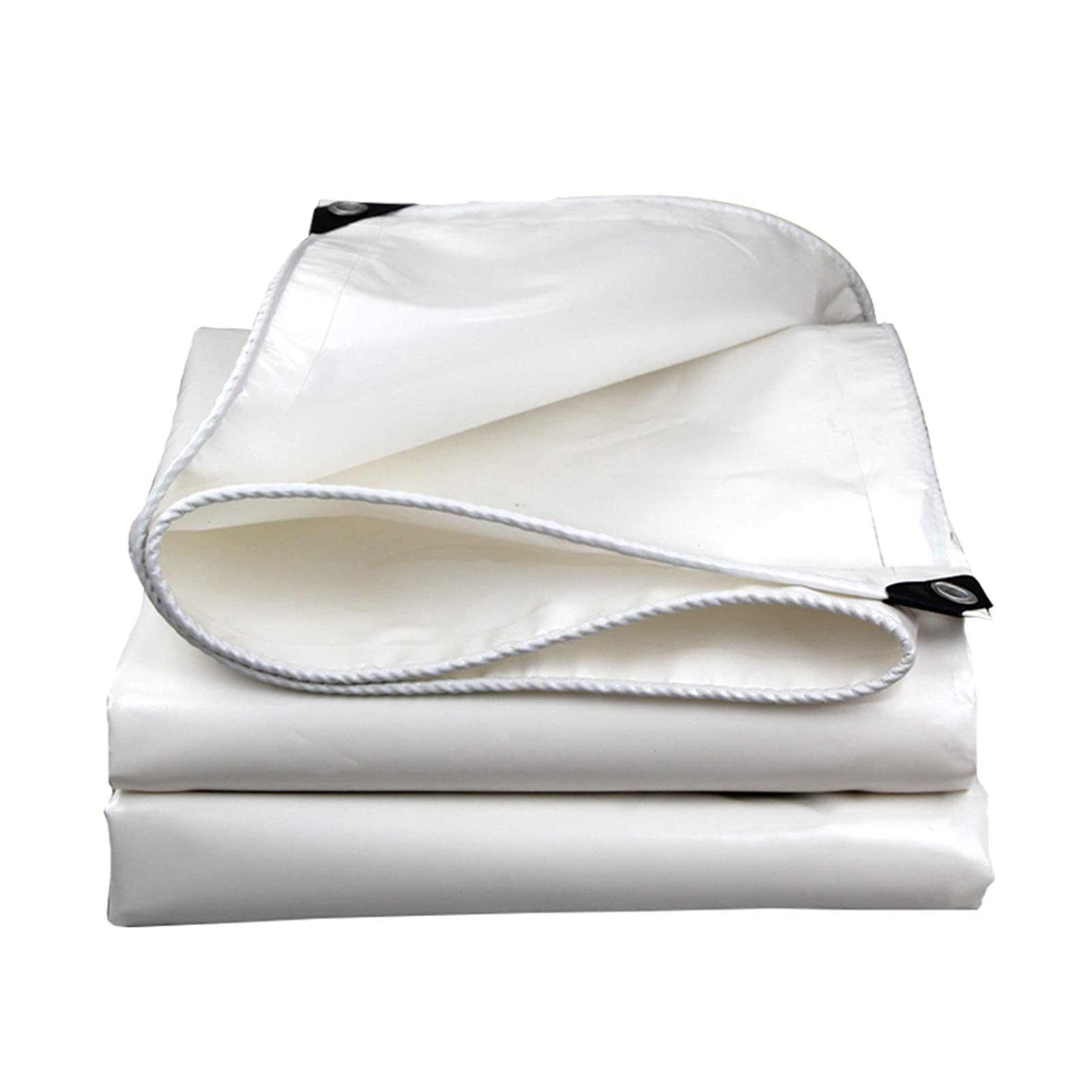 Bâche imperméable avec Oeillets Bâche de Protection Imperméable 400g/m² PVC Protection de Vent Pluie Soleil pour Serre Jardin Pergola,Blanc,6x6m/19.68x19.68ft