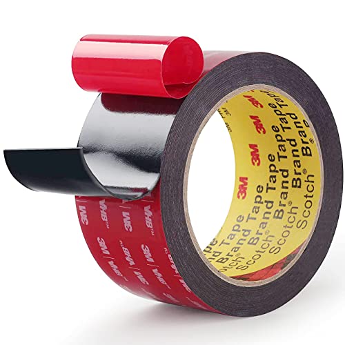 Double Sided Mounting Tape 5925 Black 2” x 15 Ft Foam Tapes Heavy Duty Adhesive Waterproof for Car Home Office Deco