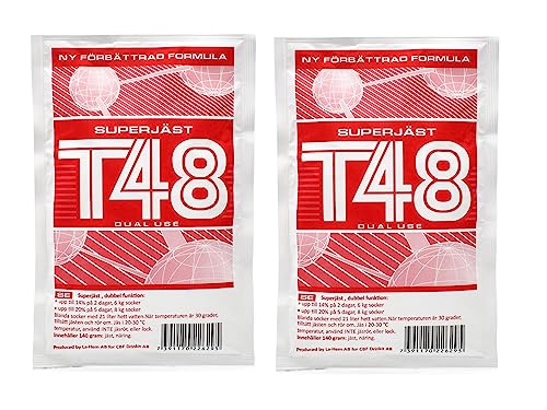 2 x Levadura de Destilación T48 140g – Hasta 20 % de Alcohol, Fermentación Rápida, Alta Eficiencia