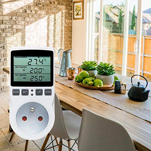 IWILCS Prise Thermostat Chauffage, Prise Minuteur avec Sonde, Prise Minuteur Digital avec Ecran LCD pour Aquarium, Incubateur Serre Chauffage/Refroidissement (230V, 16A) - Image 7