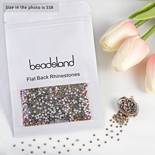 Image of Beadsland Flat Back Crystal Rhinestones,Rainbow, SS8, 1440pcs