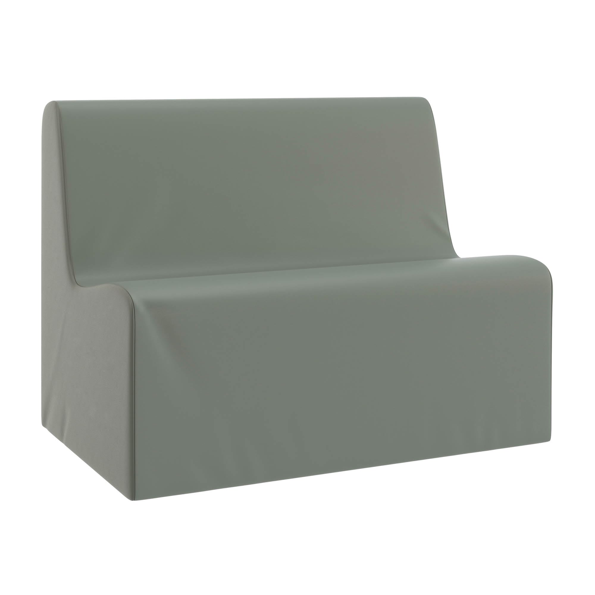 Children's Factory Large Contour Sofa, Mix-and-Match Kids Chairs, Sofas, Corner Ottomans and Cubes, Foam-Filled and Water-Resistant, Flexible Seating for Classroom Elementary, Coastal Green Kids Couch