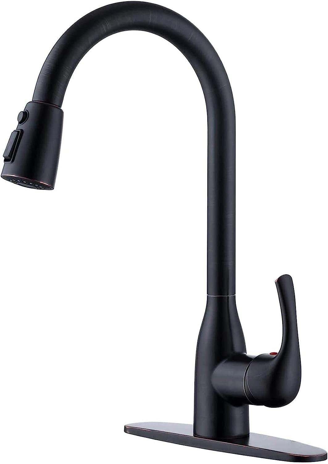 Mitigeur de cuisine avec douchette extractible en bronze huilé pivotant 360°