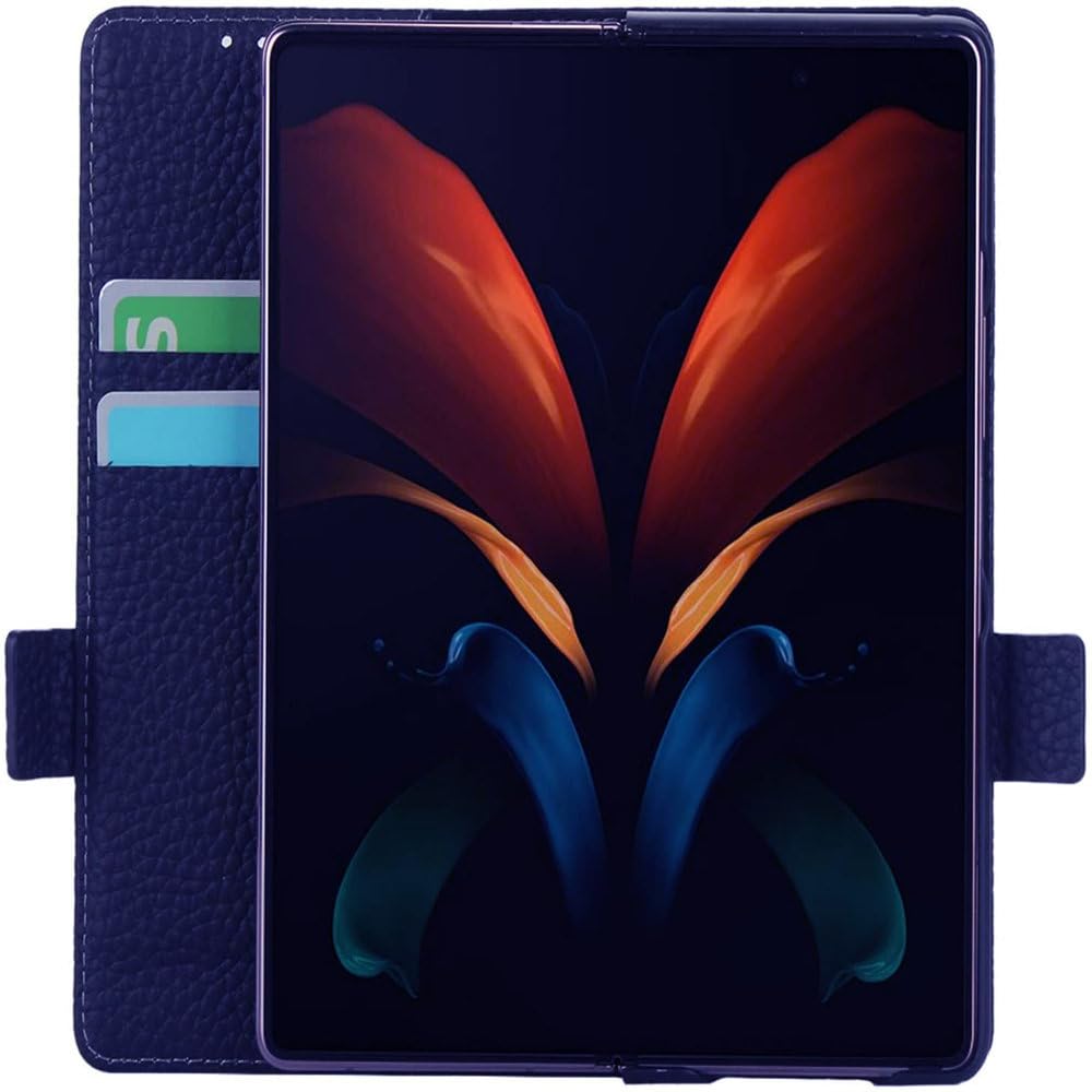 Etui na telefon komórkowy z klapką ze skóry z uchwytem na karty do Samsung Galaxy Z Fold7 Fold6 Fold5 Fold4 Fold3 Split Anti-fall Protective Cover, brązowe, do Samsung Z Fold 2