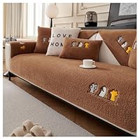 Dikke Fuzzy Sherpa Fleece antislip bankhoes, dikke bankhoes, antislip bankhoes, pluche sherpa sofa hoes, herfst en winter wasbare sectionele bankbeschermer (beige, 70 x 180 cm