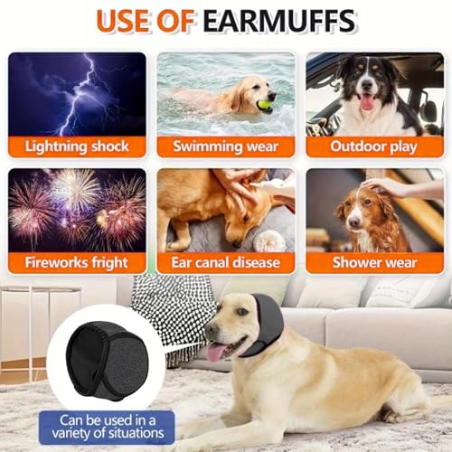 Dog Noise Cancelling Ear Muffs | Waterproof Plugs | Elastic Dog Headphones - for Blocking Calming Winter Bathing Drying Thunder - Image 3