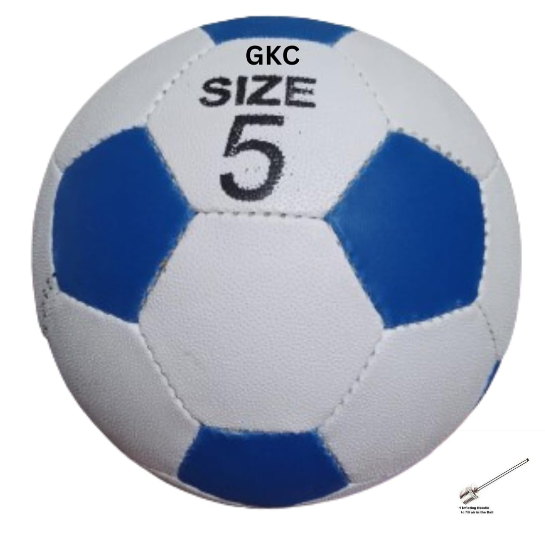 GKC PVC Hand Stitched Football Size-5 Blue & White with 2 Needle for Kids and Adults (B0CQPM7DJW) Amazon Price History, Amazon Price Tracker