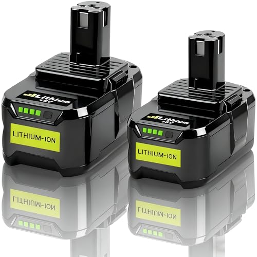 2 x 18V 8 0Ah/8000mAh Lithium-Akkus für Ryobi 18v akku P108 RB18L40 P108 RB18L25 RB18L15 RB18L13 P107 P122 P104 P105 P102 P102 mit LED-Anzeige