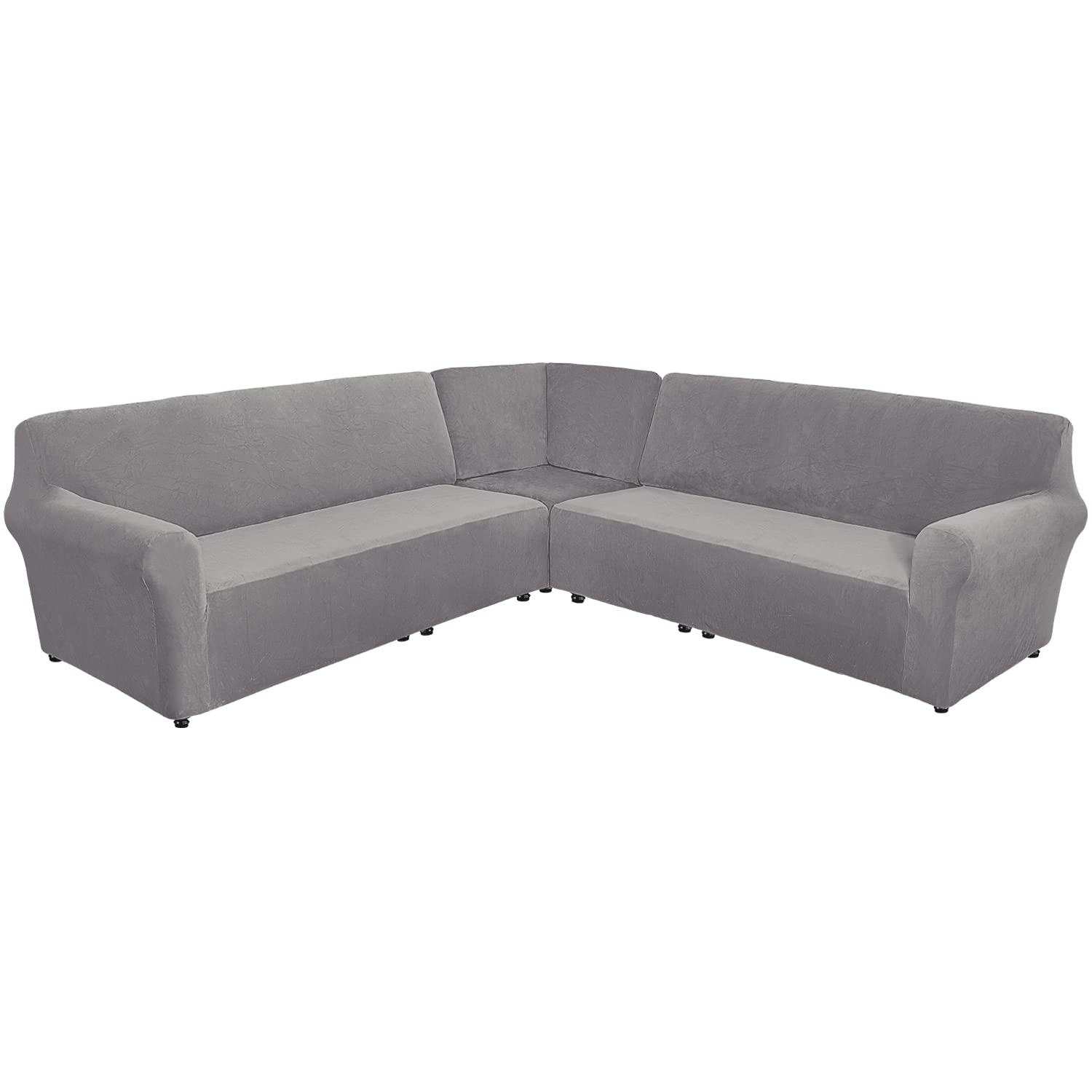 ULTICOR 3 Piece, Velvet L Shape Sofa Cover, L Shape Couch Cover, Sofa