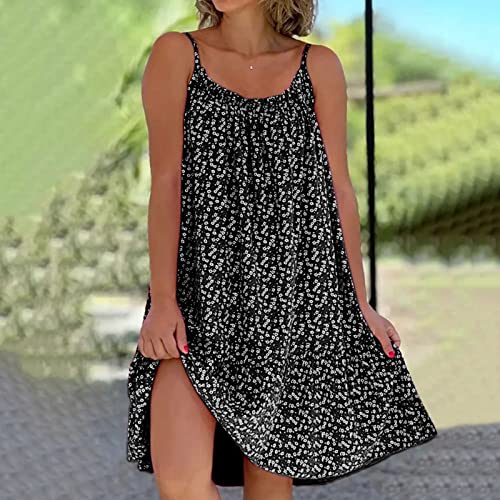 Robe Ete Femme Robe Ample Femme Bretelles Short Intégrée Robes Chemise Chic Plage Sundress Longue Dentelle Coton Grande Taille Fluide Courte Neckholder Été 4XL Cache Maillot De Bain Pareo D'Ete – vue 2