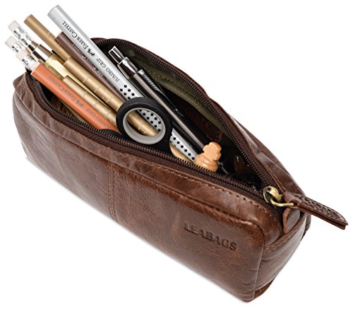 LEABAGS Fort Wayne lederen mapje I mapje van echt buffelleer I vintage look I lederen etui I pennenetui I kleine etui I… - Afbeelding 4