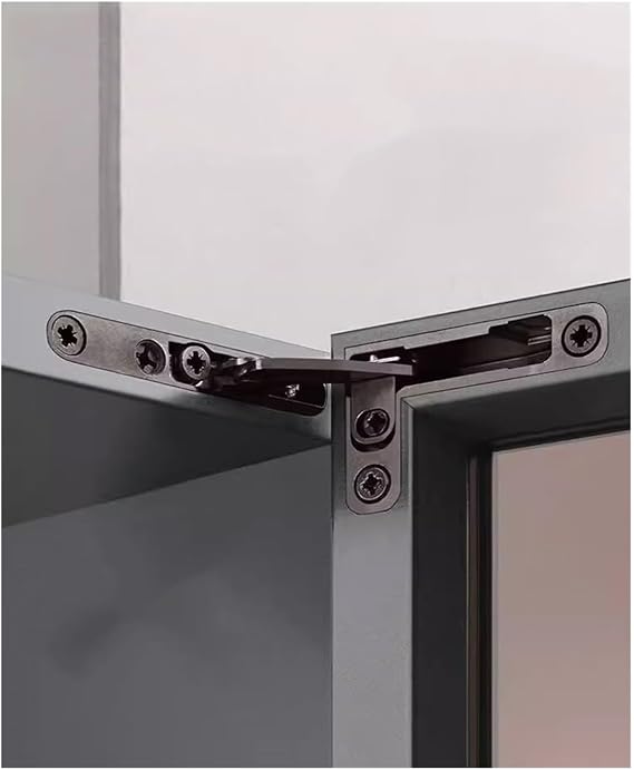 2pcs Invisible Hinge Aluminum Frame Glass Door Concealed Hinge Cabinet Door Hydraulic Buffer Up and Down Rotating Shaft Catholic(C-2pcs)