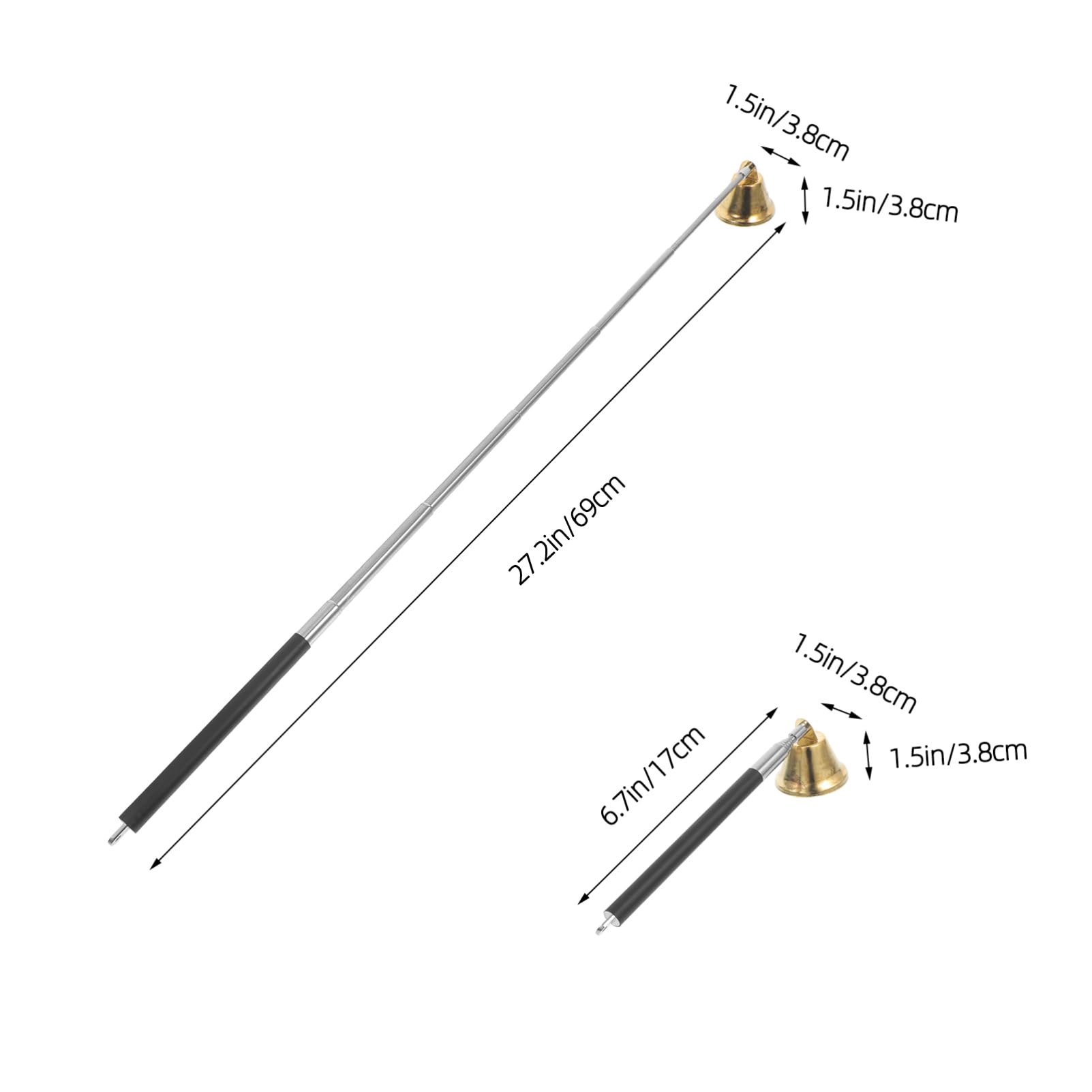 VINTORKY Retractable Candle Extinguisher Tool Elegant Long Handle Wick Snuffer for Scented and Aromatherapy Candles Flame Snuffer Accessory for Extinguishing