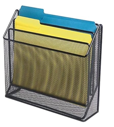 1InTheOffice 3 Tiers File Folder Organizer, Desk Sorter, Black Mesh