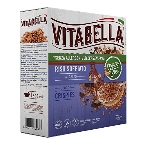 Vitabella Bio-Schoko Reis Crispies glutenfrei, laktosefrei, vegan, 2er Pack (2 x 300 g)