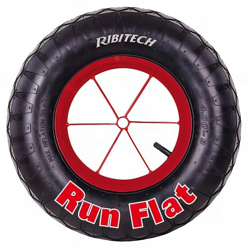 Ribimex PRR400RF Roue gonflable Run Flat brouette, noir