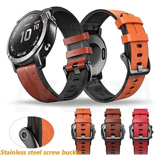 Bracelet montre cuir Garmin Fenix 6X 5X 26mm interchangeable - 2