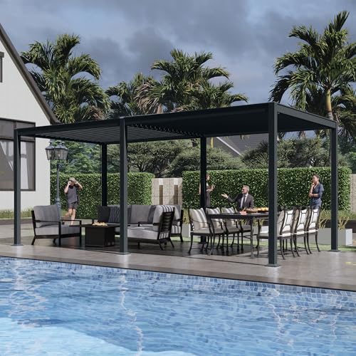 MASTERCANOPY 12’ X 16’ Louvered Pergola Outdoor...