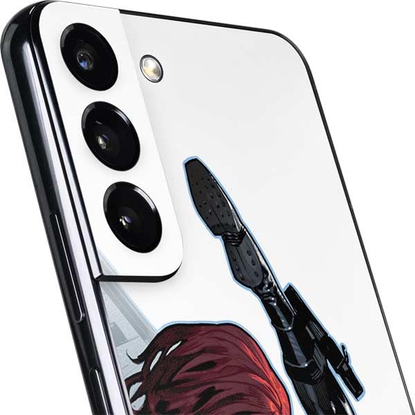 Skinit Decal Phone Skin Compatible with Galaxy S22 - Officially Licensed Marvel Black Widow High Kick Design