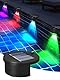 Rinfency Doppelte Lichter Solarleuchten für Terrassen und Pools, RGB-Solarleuchten für den Außenbereich, LED-Solarleuchten für oberirdische Schwimmbecken, Zubehör für Trampolin, Terrasse, Zaunpfosten