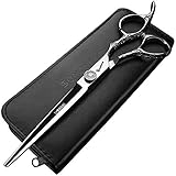 Hoja afilada de acero inoxidable: estas tijeras de corte de peluquería tienen una textura de acero inoxidable suave que reduce el desorden del cabello porque no hay clips de pelo entre las cuchillas.